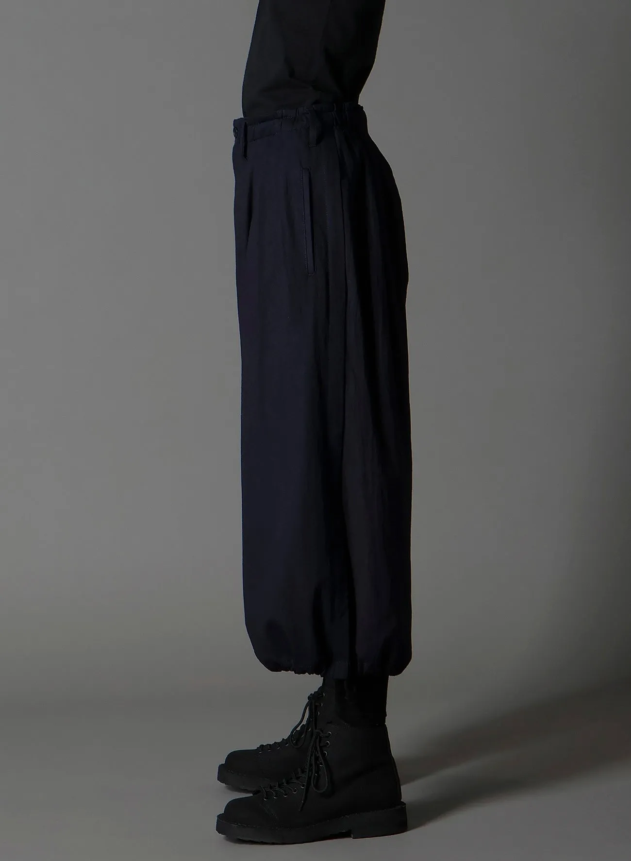 INDIGO DYED COTTON TWILL BALLOON PANTS sold by Yohji Yamamoto product image thumbnail 5