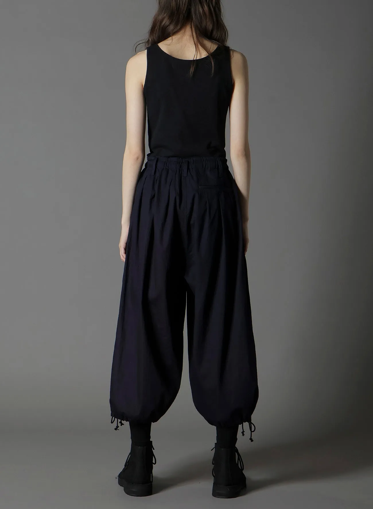 INDIGO DYED COTTON TWILL BALLOON PANTS sold by Yohji Yamamoto product image thumbnail 3