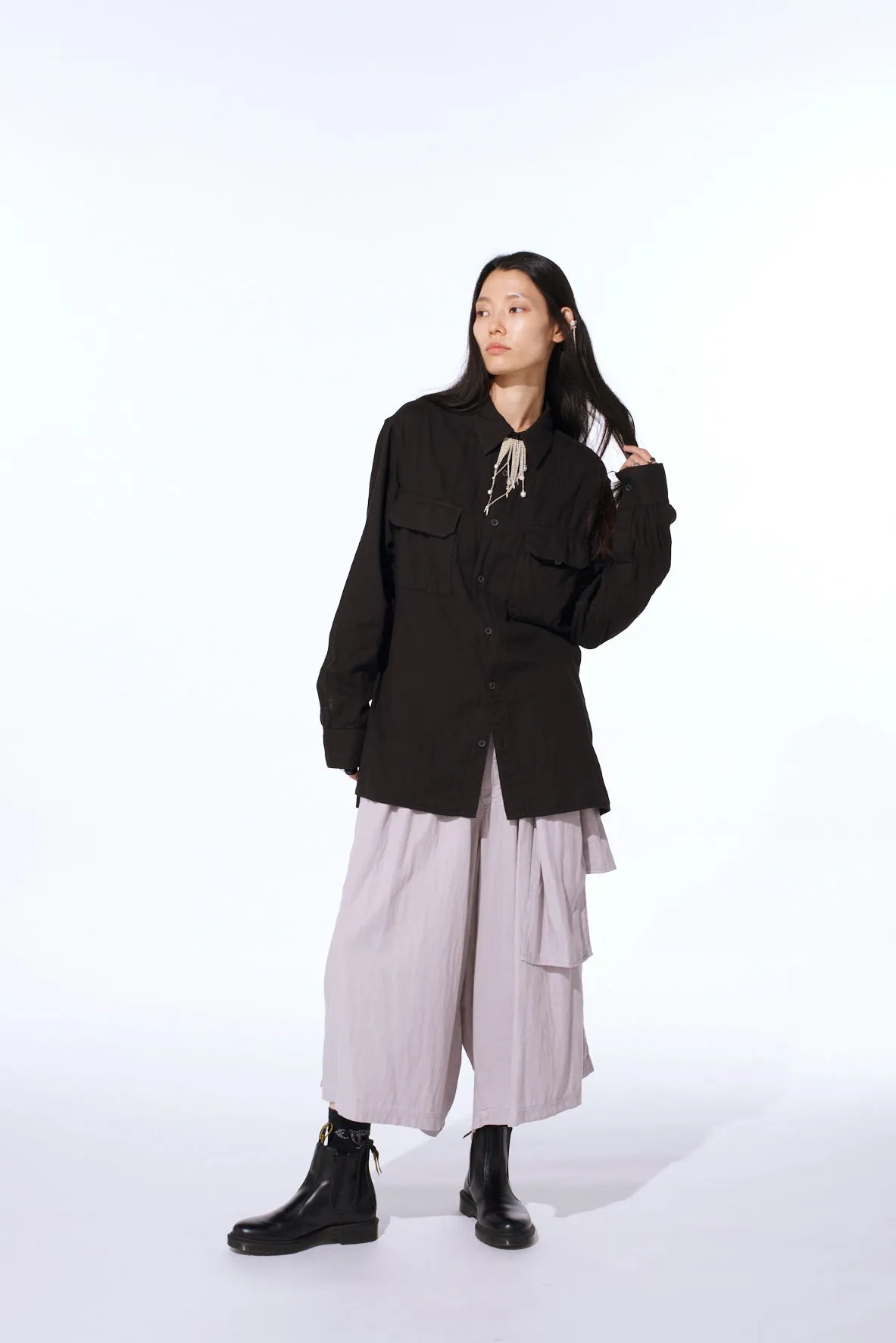 Double Gauze Dual-Pocket Utility Shirt sold by Yohji Yamamoto product image thumbnail 3