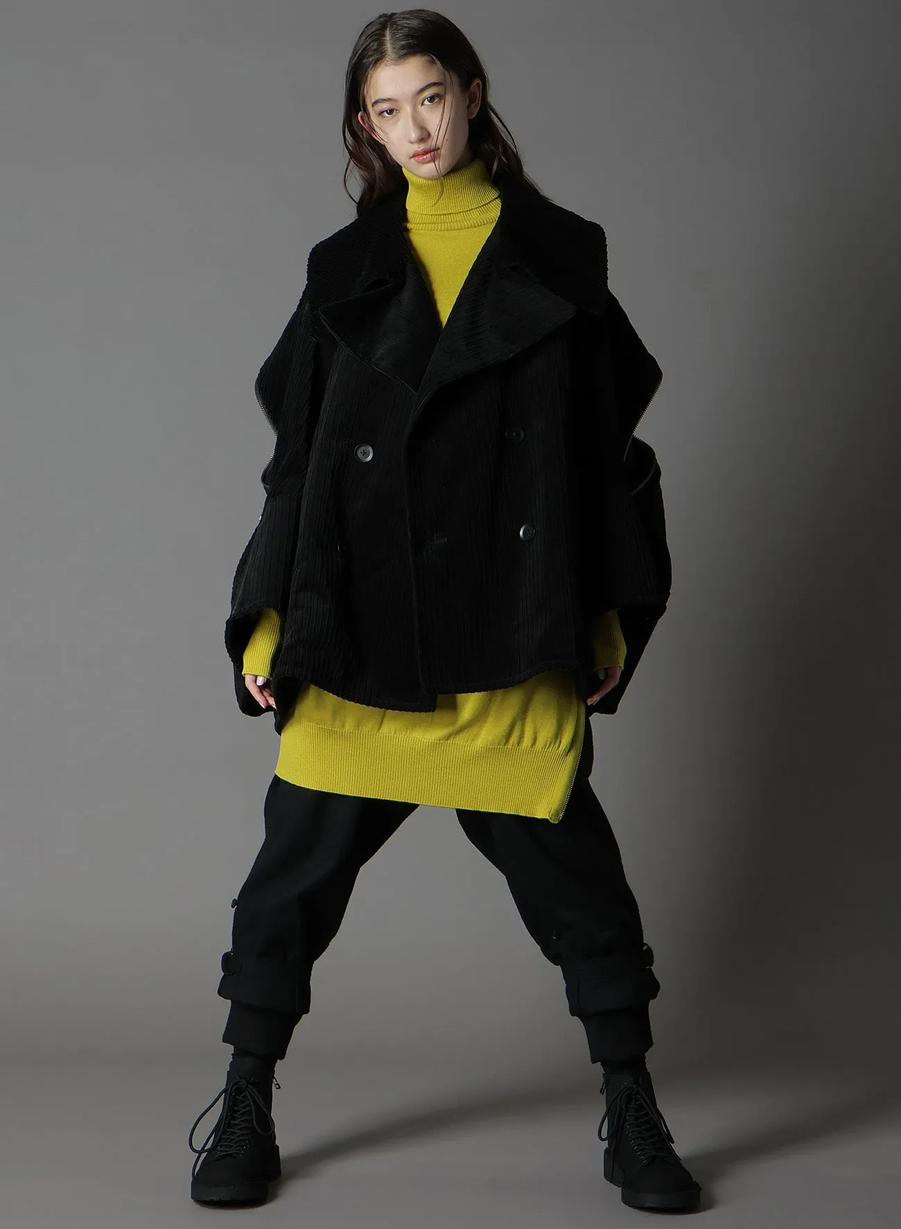 MERINO WOOL LEFT ZIPPER RAGLAN SLEEVE TURTLENECK sold by Yohji Yamamoto product image thumbnail 5