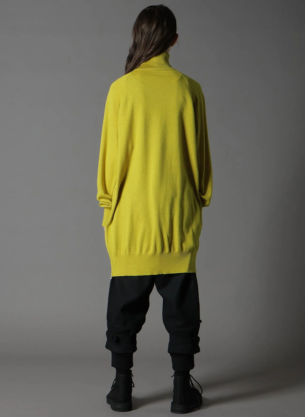 MERINO WOOL LEFT ZIPPER RAGLAN SLEEVE TURTLENECK sold by Yohji Yamamoto product image thumbnail 4