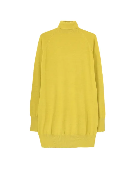 MERINO WOOL LEFT ZIPPER RAGLAN SLEEVE TURTLENECK sold by Yohji Yamamoto