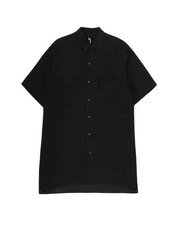 CELLULOSE LAWN PARALLEL PANEL FLAP SHORT SLEEVED SHIRT sold by Yohji Yamamoto