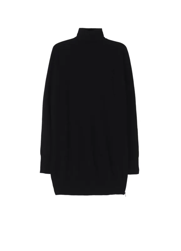 MERINO WOOL LEFT ZIPPER RAGLAN SLEEVE TURTLENECK sold by Yohji Yamamoto