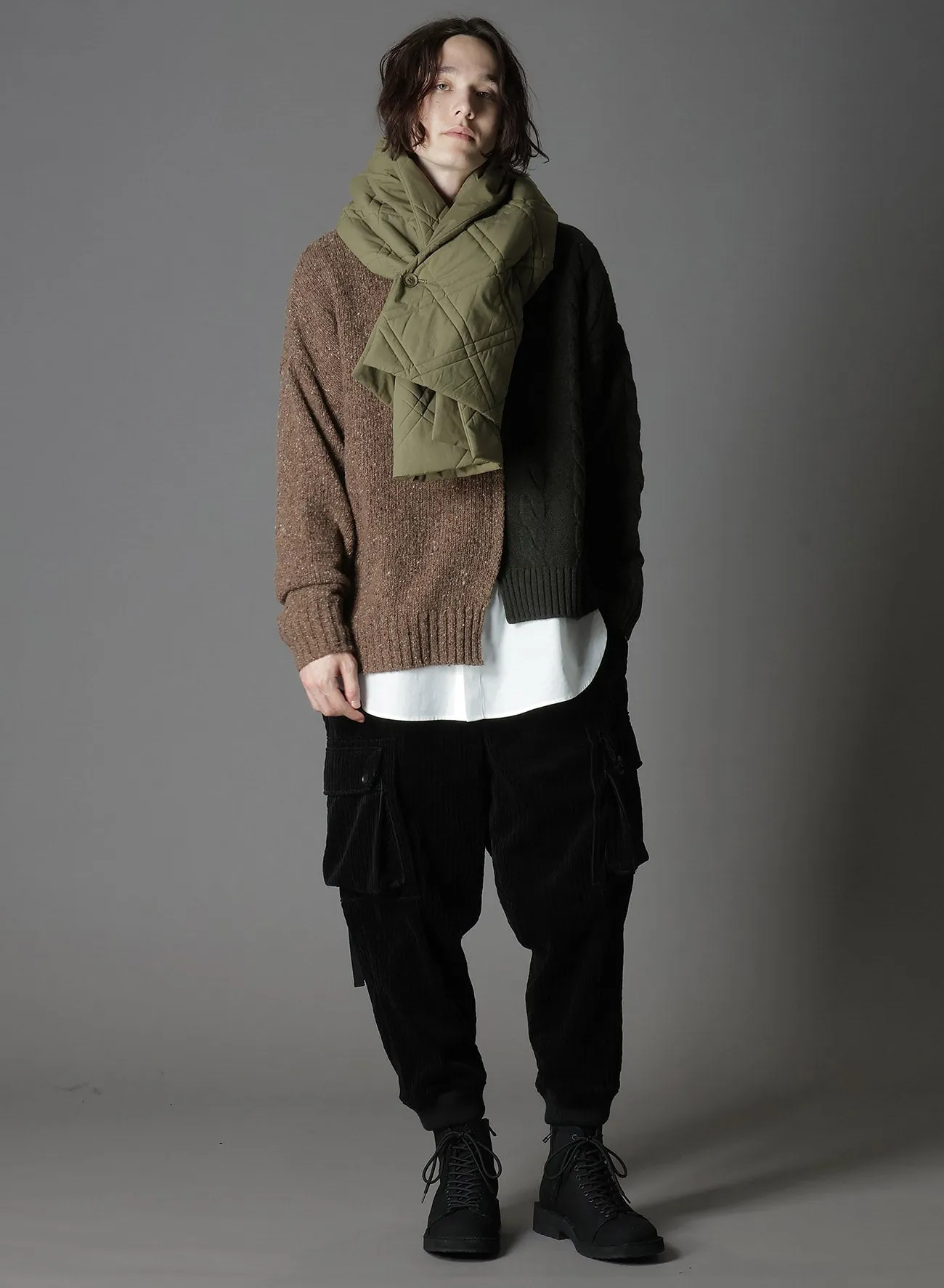 COTTON TYPEWRITER PADDED SCARF sold by Yohji Yamamoto product image thumbnail 2