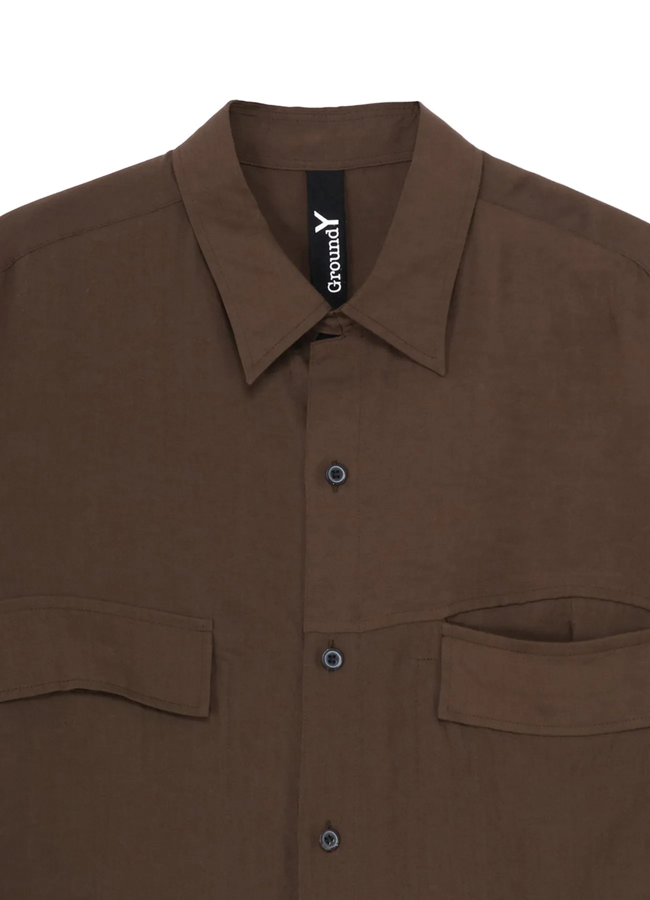 CELLULOSE LAWN PARALLEL PANEL FLAP SHORT SLEEVED SHIRT sold by Yohji Yamamoto product image thumbnail 4