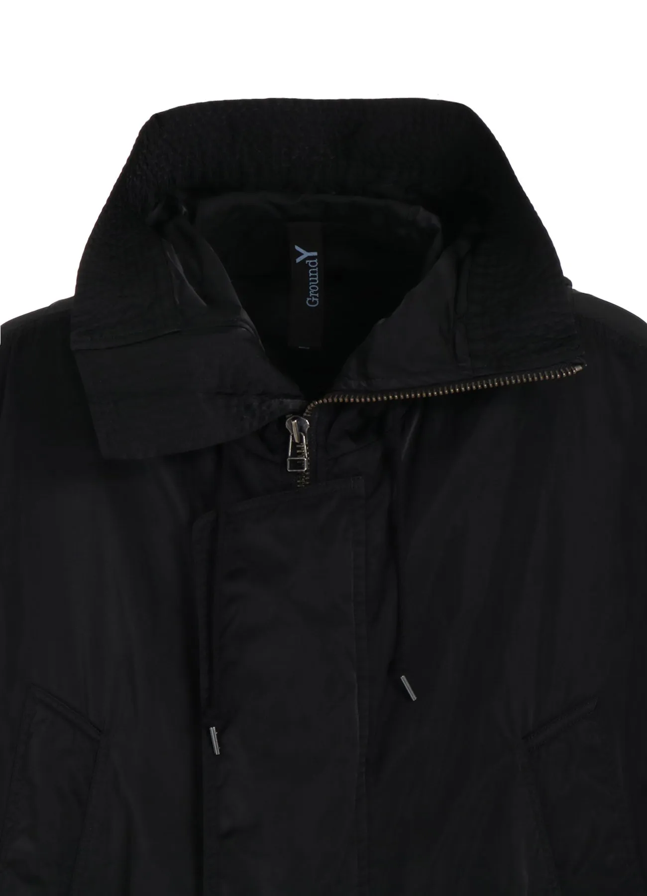 PRODUCT DYED NYLON TEILL+POLYESTER TAFTA HIGH NECK HOODED MODS COAT sold by Yohji Yamamoto product image thumbnail 5