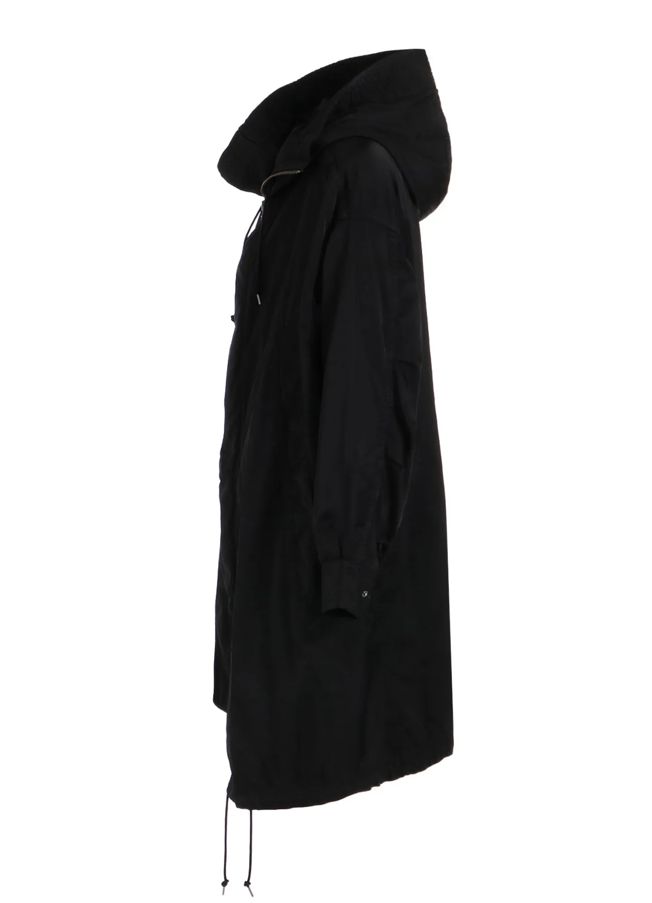 PRODUCT DYED NYLON TEILL+POLYESTER TAFTA HIGH NECK HOODED MODS COAT sold by Yohji Yamamoto product image thumbnail 3