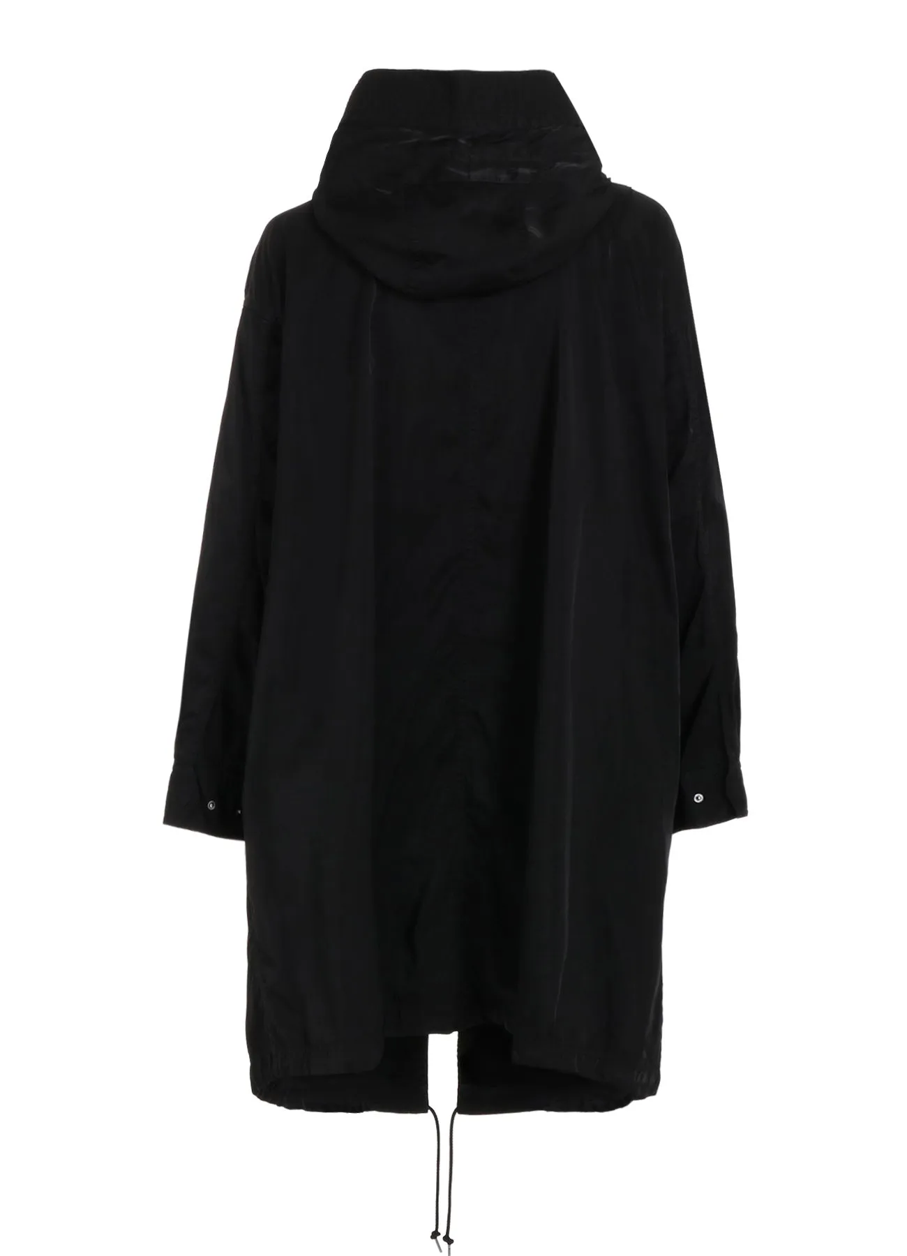 PRODUCT DYED NYLON TEILL+POLYESTER TAFTA HIGH NECK HOODED MODS COAT sold by Yohji Yamamoto product image thumbnail 4