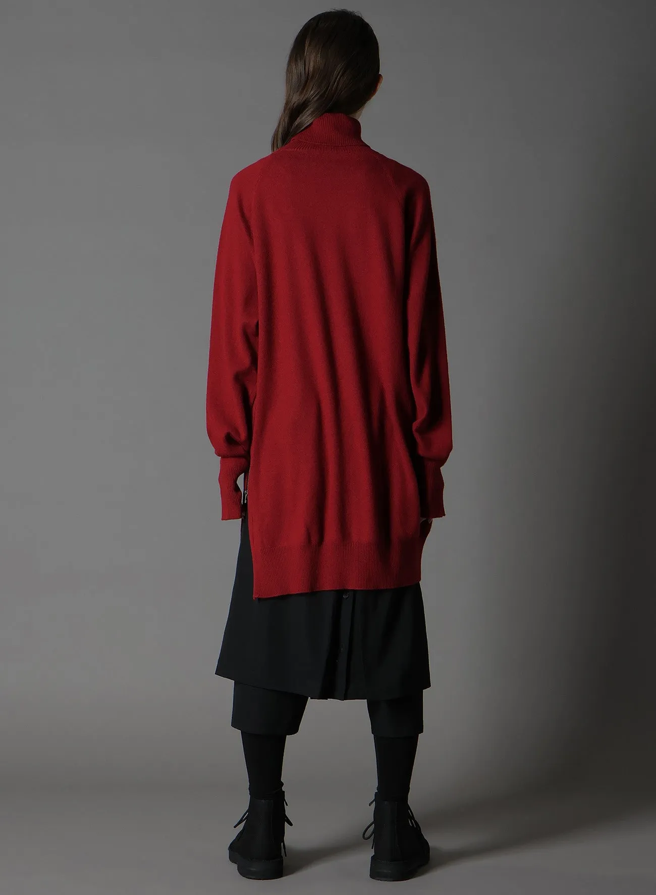 MERINO WOOL LEFT ZIPPER RAGLAN SLEEVE TURTLENECK sold by Yohji Yamamoto product image thumbnail 4