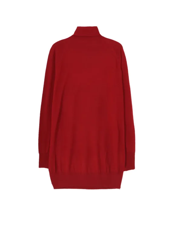 MERINO WOOL LEFT ZIPPER RAGLAN SLEEVE TURTLENECK sold by Yohji Yamamoto