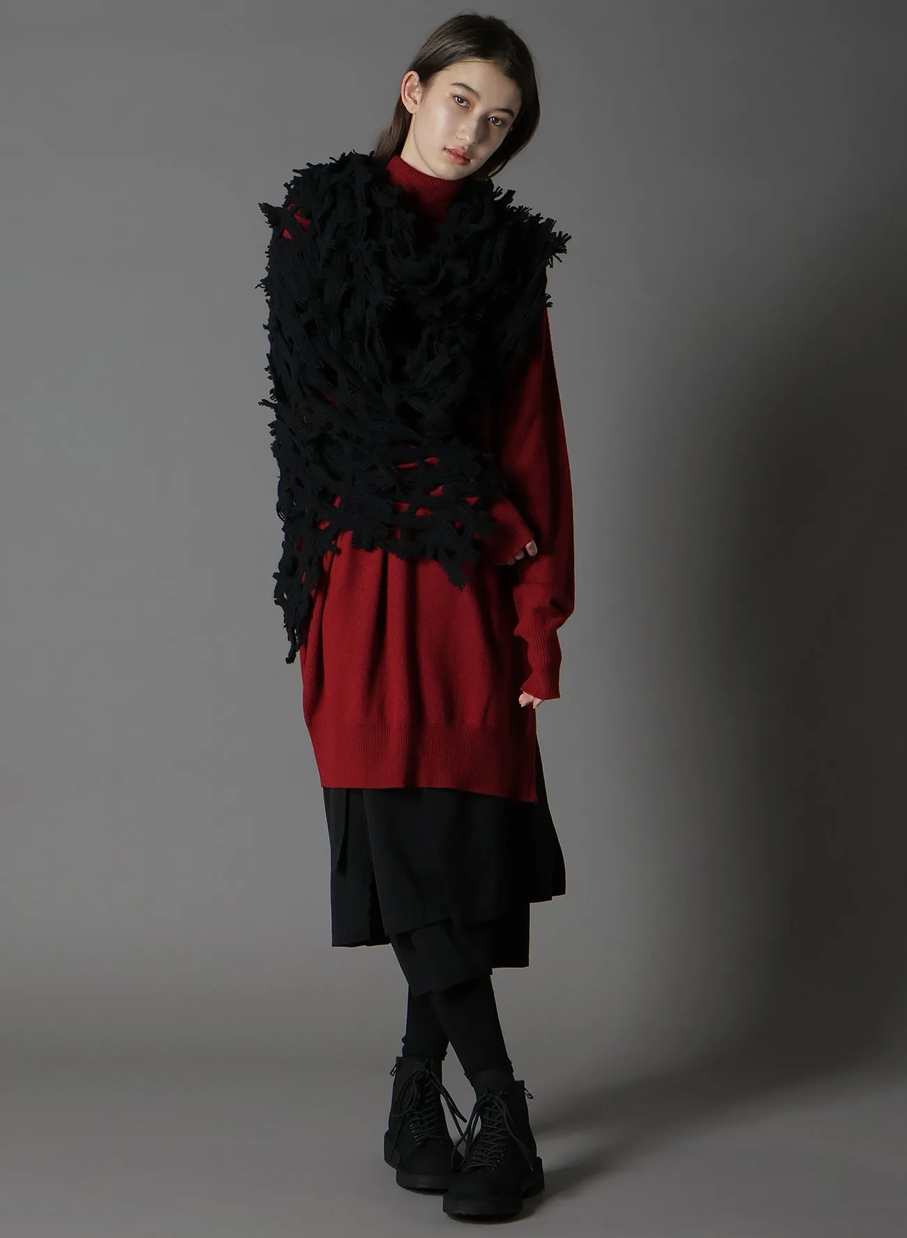 MERINO WOOL LEFT ZIPPER RAGLAN SLEEVE TURTLENECK sold by Yohji Yamamoto product image thumbnail 5