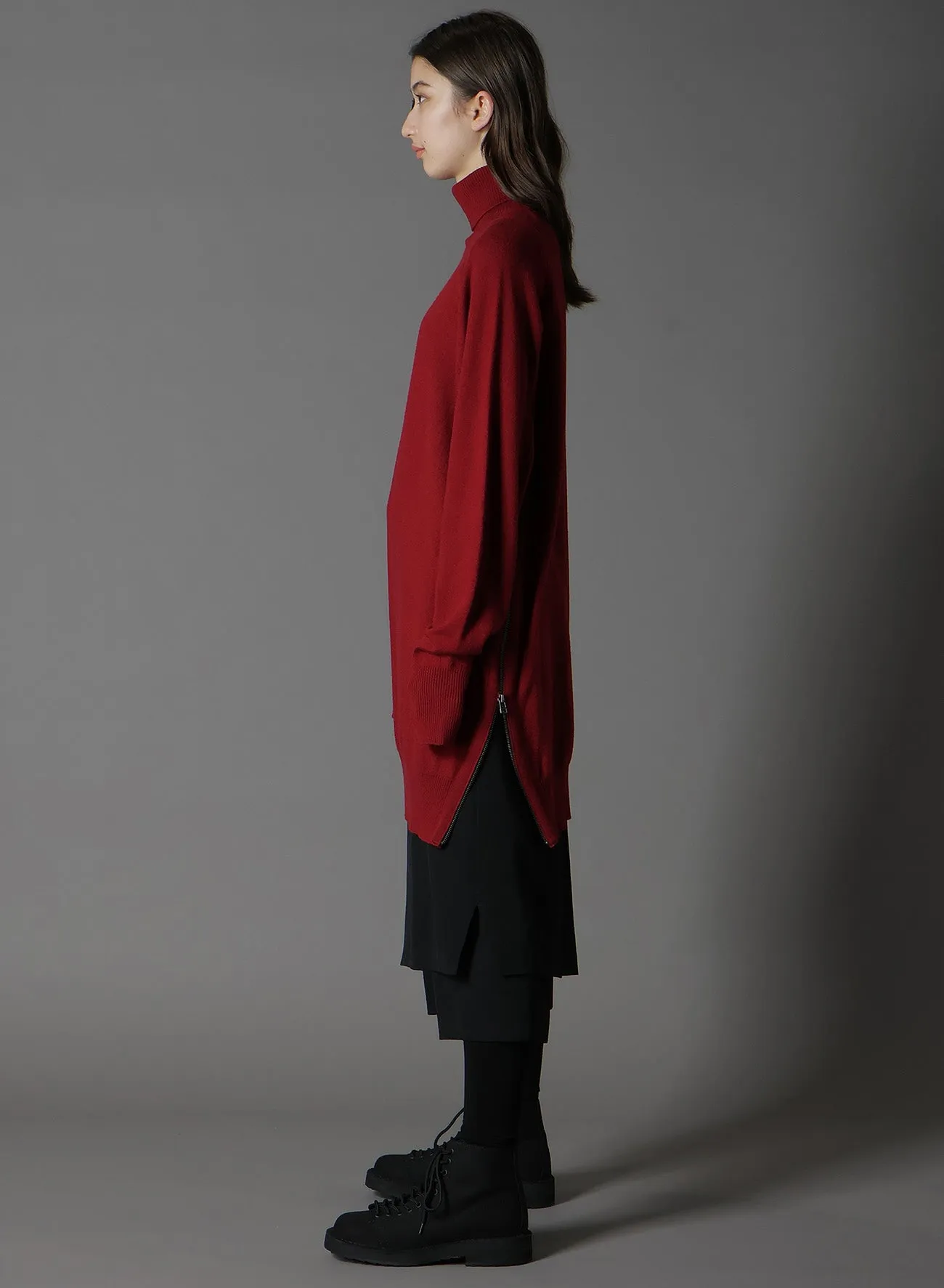 MERINO WOOL LEFT ZIPPER RAGLAN SLEEVE TURTLENECK sold by Yohji Yamamoto product image thumbnail 3