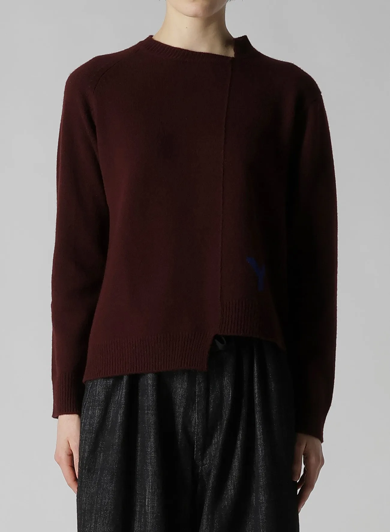 INTARSIA ASYMMETERIC PULLOVER sold by Yohji Yamamoto product image thumbnail 4