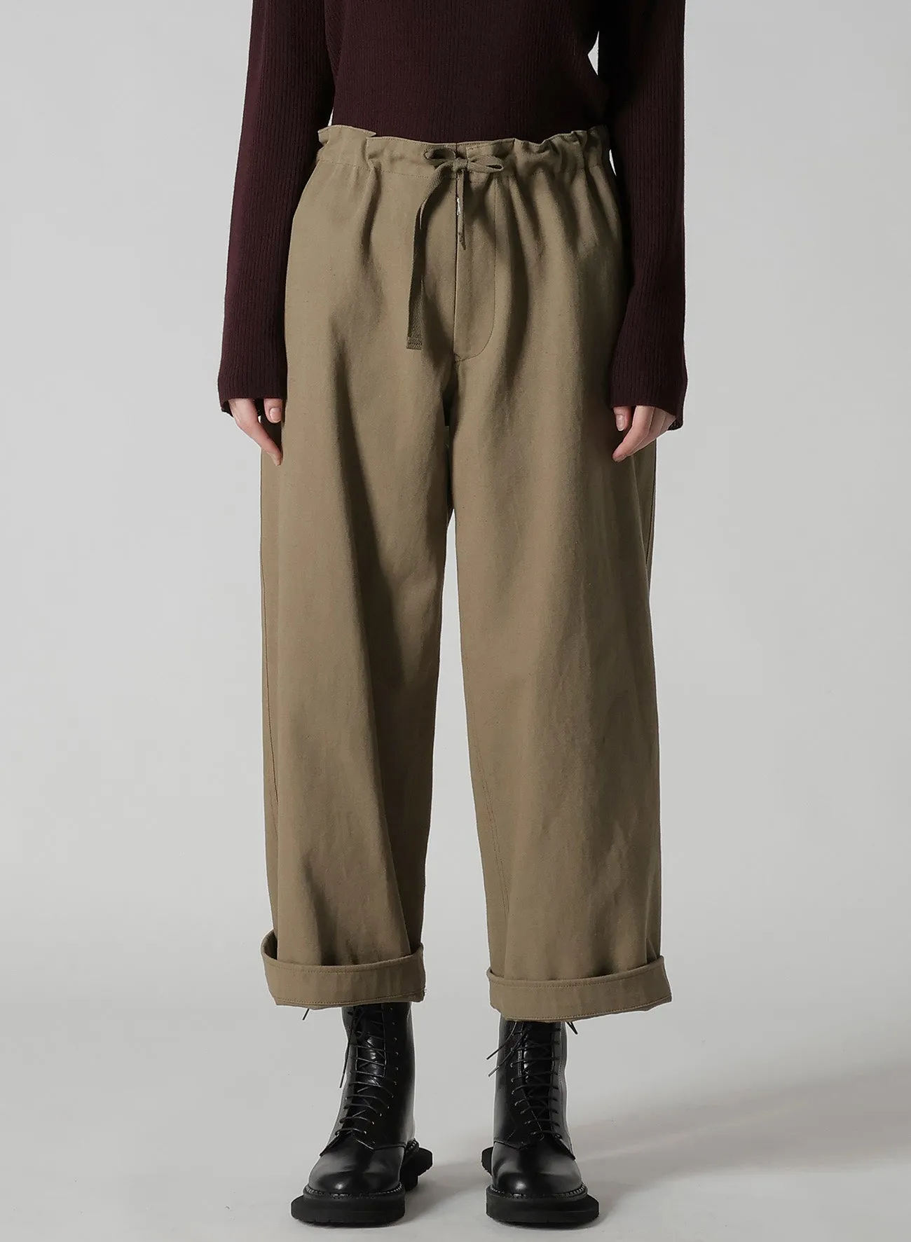 COTTON LINEN TWILL STRAIGHT PANTS sold by Yohji Yamamoto product image thumbnail 4