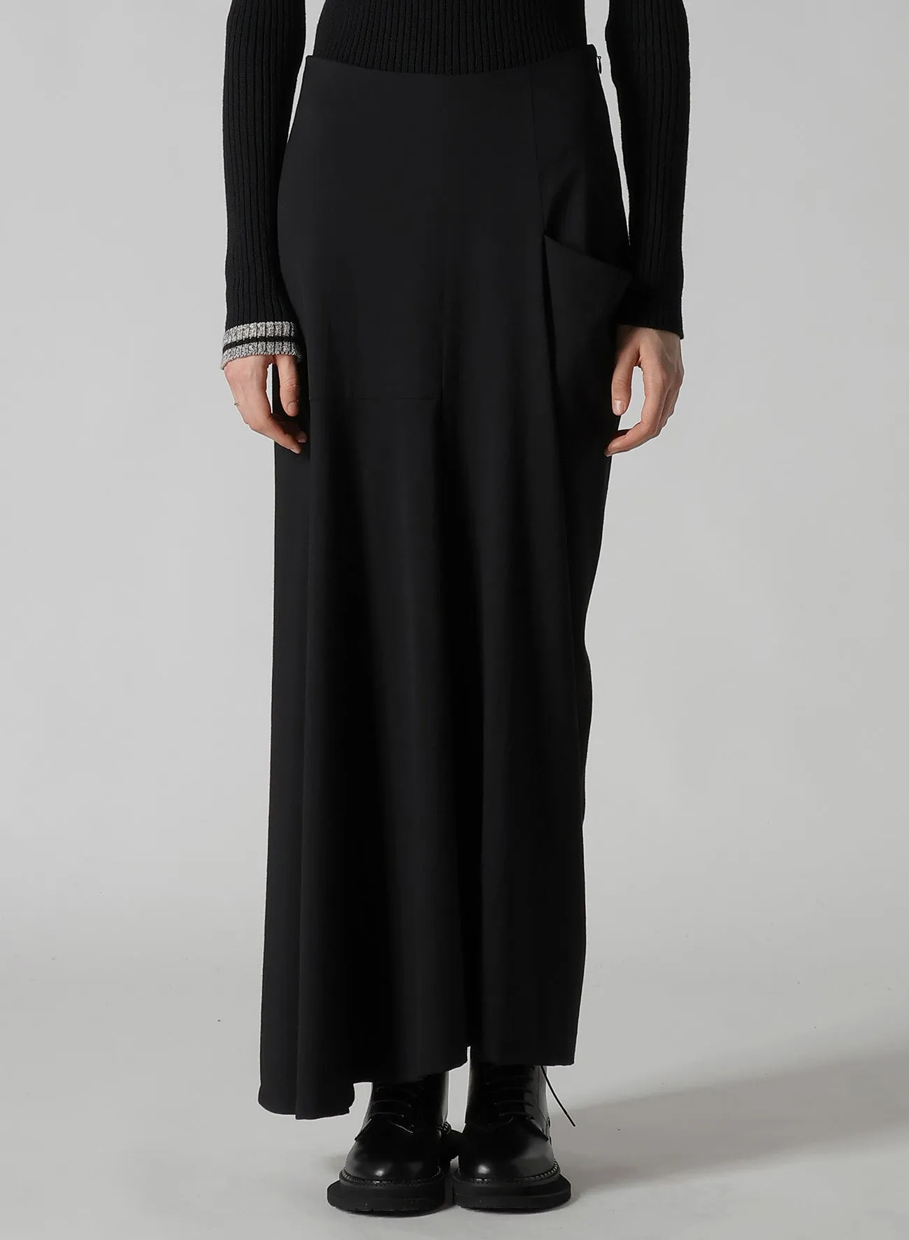 WOOL BLEND TWILL DRAPE SKIRT sold by Yohji Yamamoto product image thumbnail 4