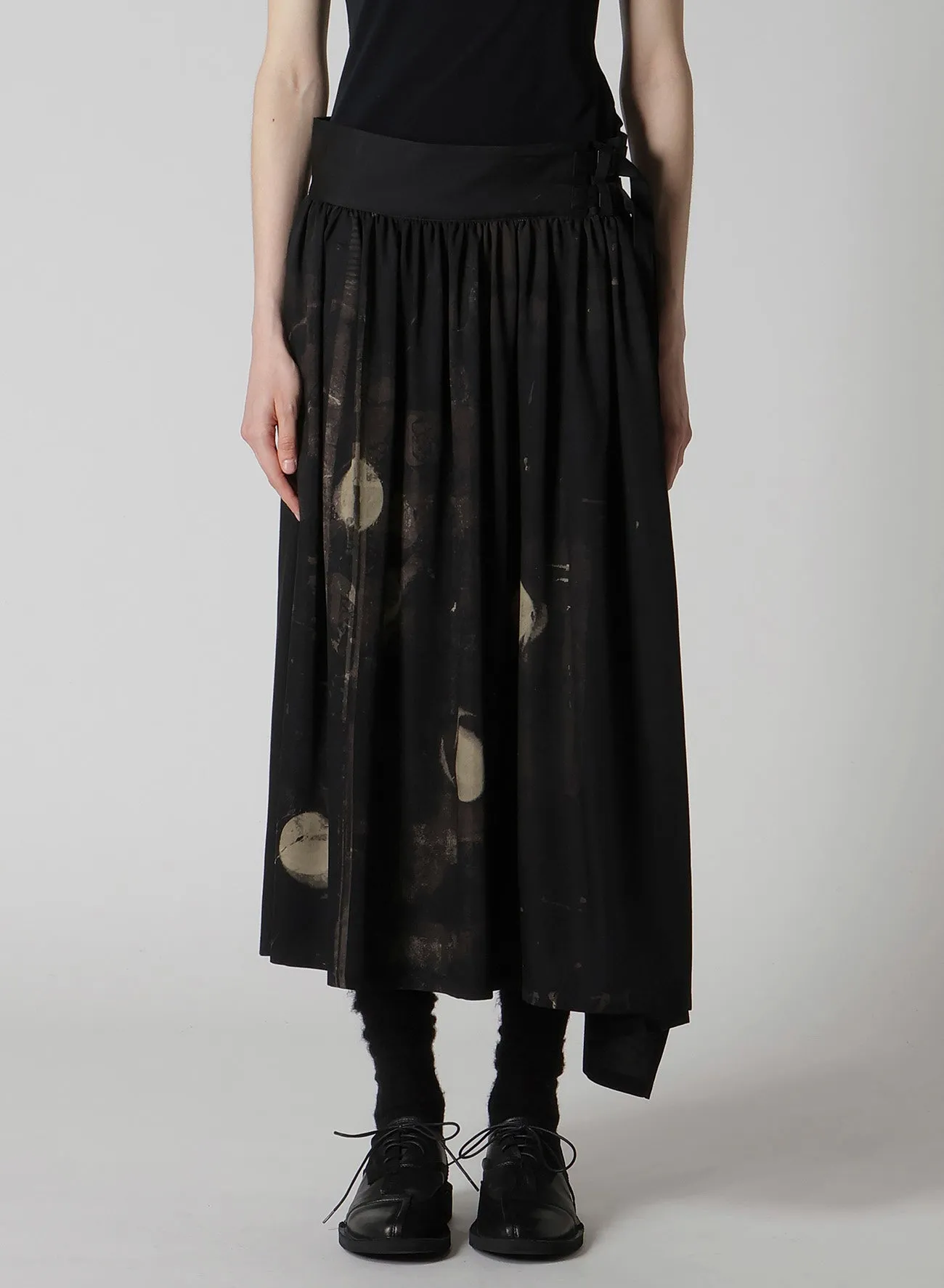 DUNGEREE TWILL ASYMMETRIC GATHER SKIRT sold by Yohji Yamamoto product image thumbnail 4