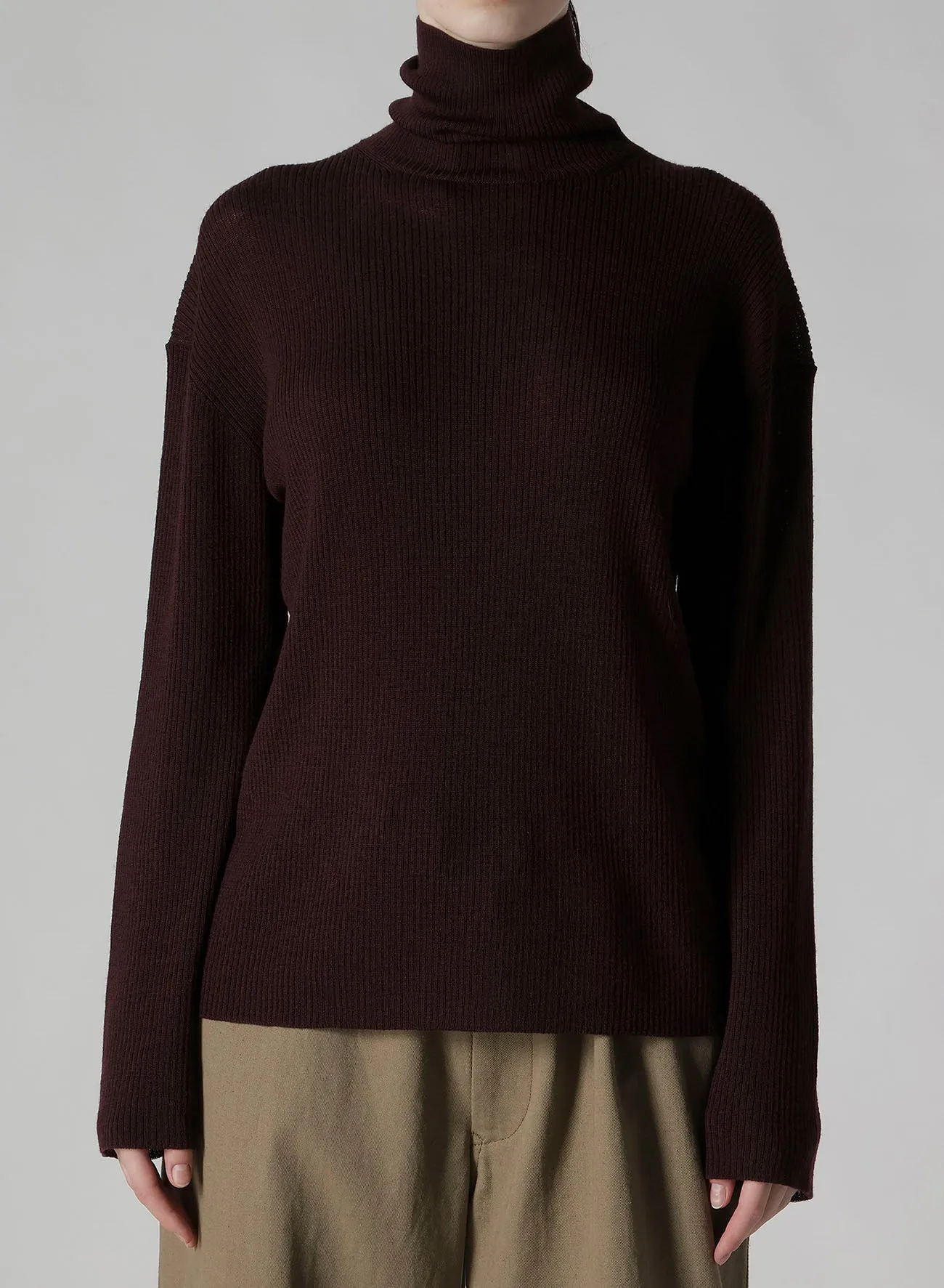 RIB OVERSIZED HIGH NECK KNIT sold by Yohji Yamamoto product image thumbnail 4