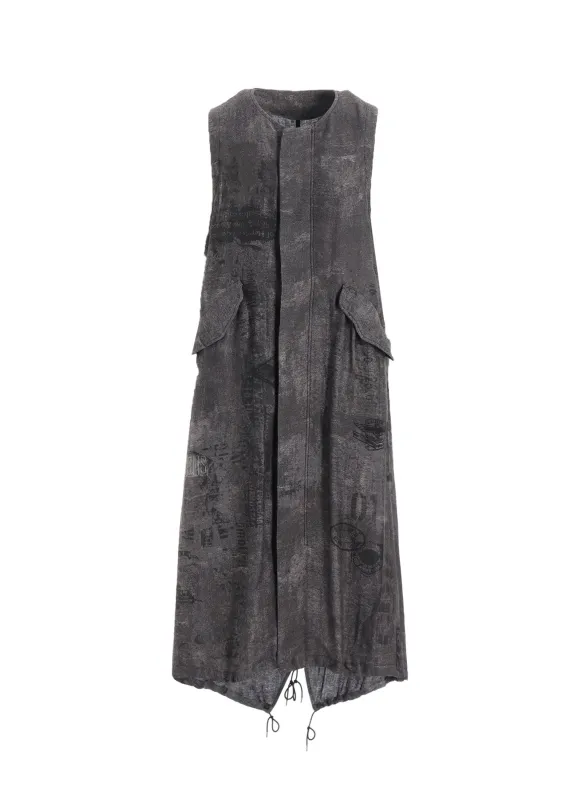 PATCH DESIGN PRINT FISH TAIL DRESS made by Yohji Yamamoto