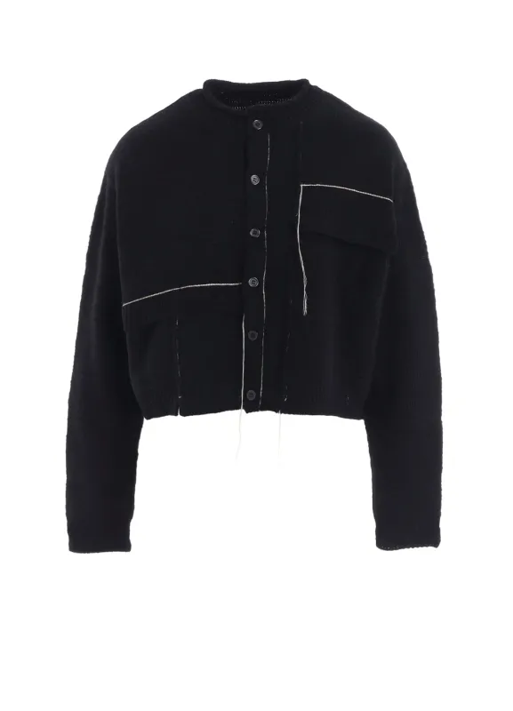 PATCHWORK CREW NECK CARDIGAN sold by Yohji Yamamoto