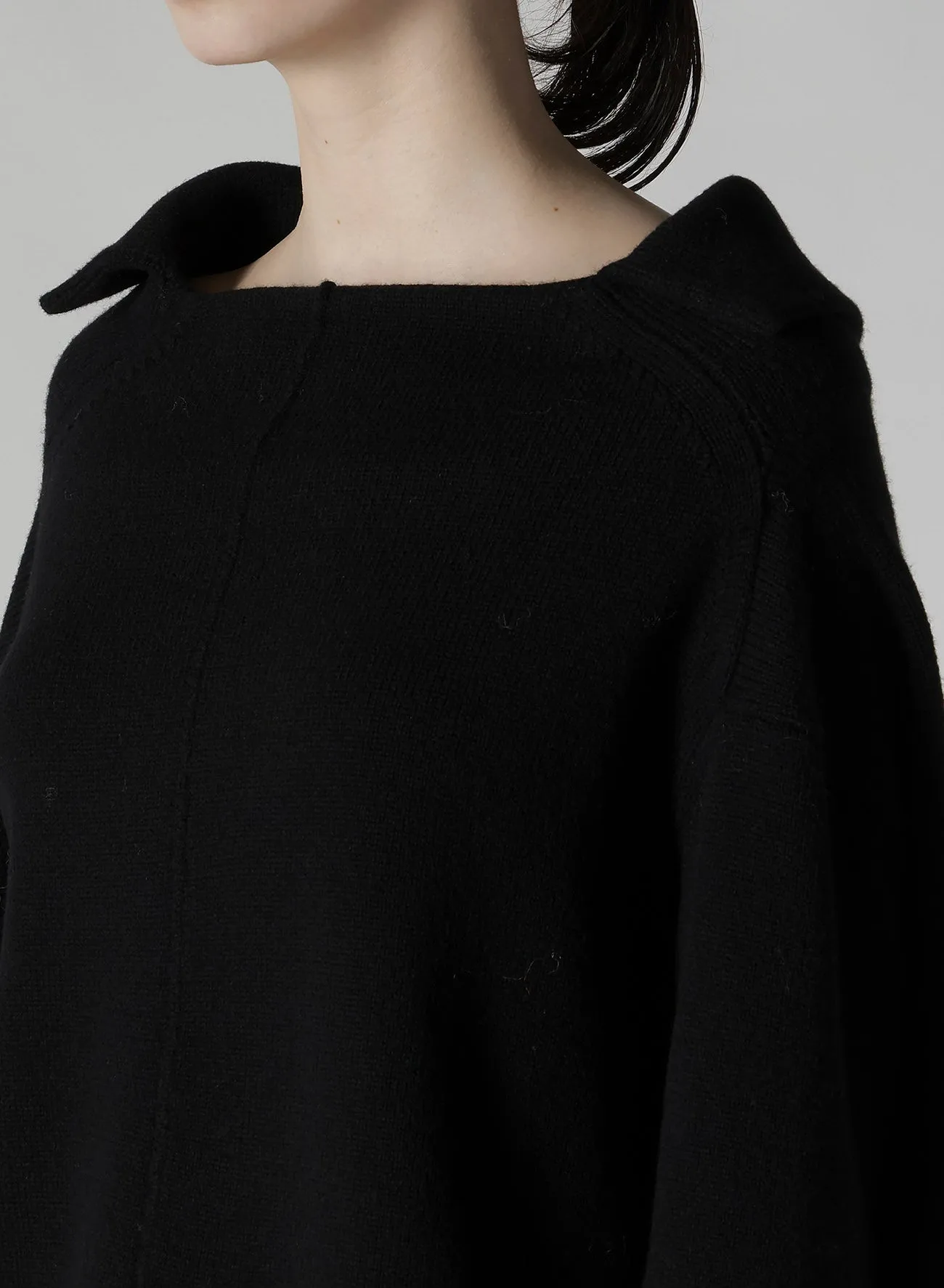 WOOL JERSEY ASYMMETRIC PULLOVER sold by Yohji Yamamoto product image thumbnail 5