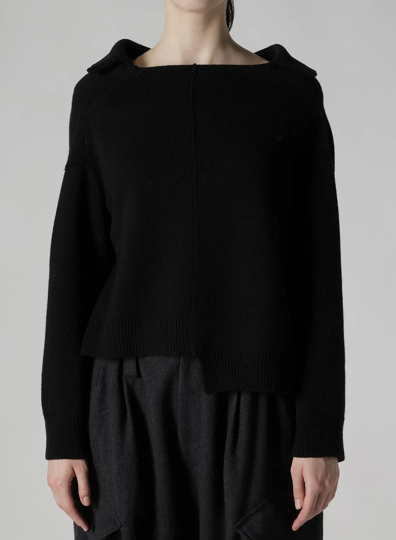 WOOL JERSEY ASYMMETRIC PULLOVER sold by Yohji Yamamoto product image thumbnail 4