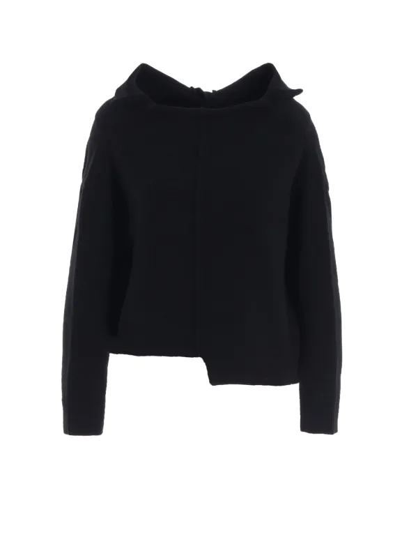WOOL JERSEY ASYMMETRIC PULLOVER sold by Yohji Yamamoto