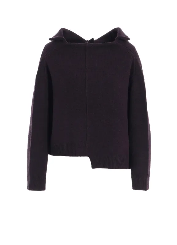 WOOL JERSEY ASYMMETRIC PULLOVER sold by Yohji Yamamoto