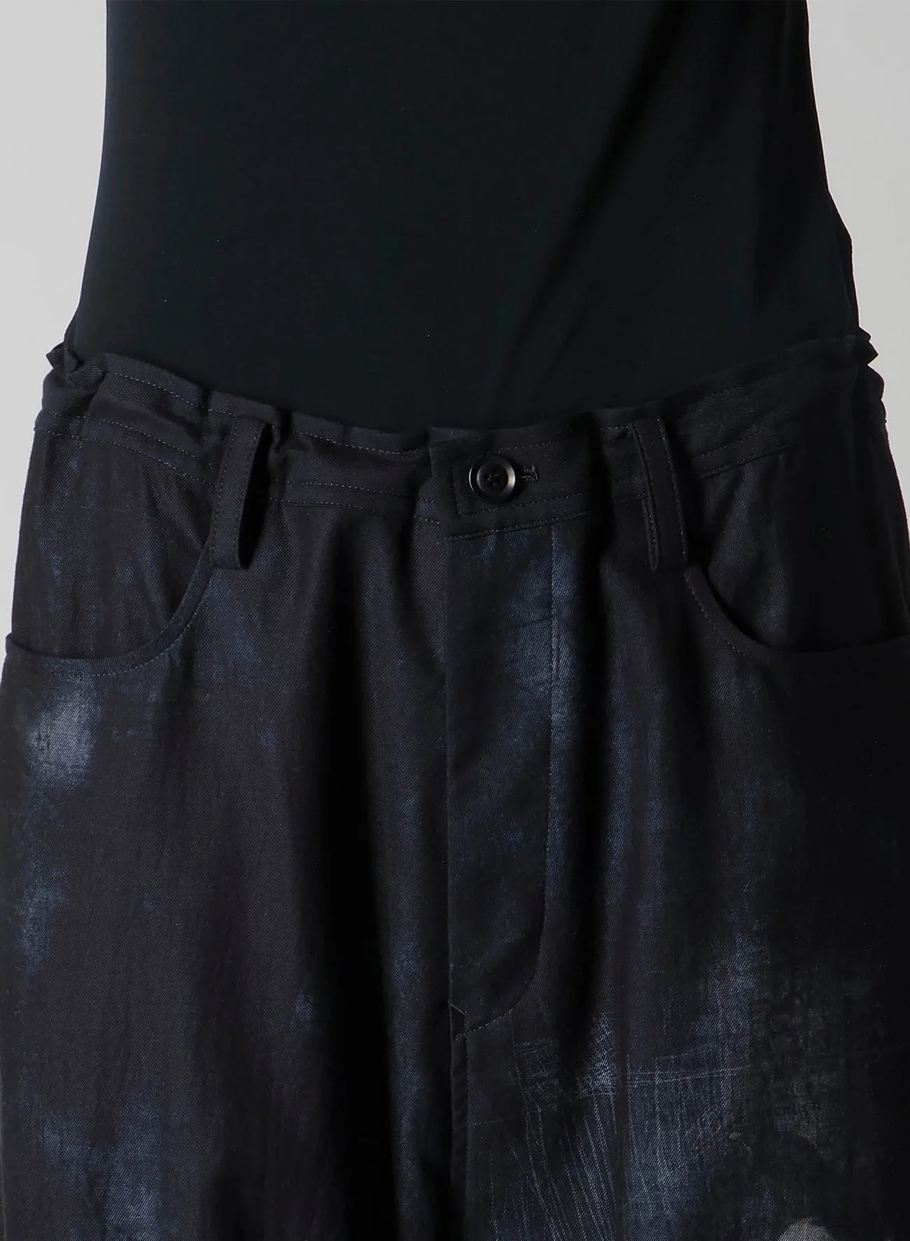 BIRD PRINT DENIM LONG STRAIGHT PANTS sold by Yohji Yamamoto product image thumbnail 5