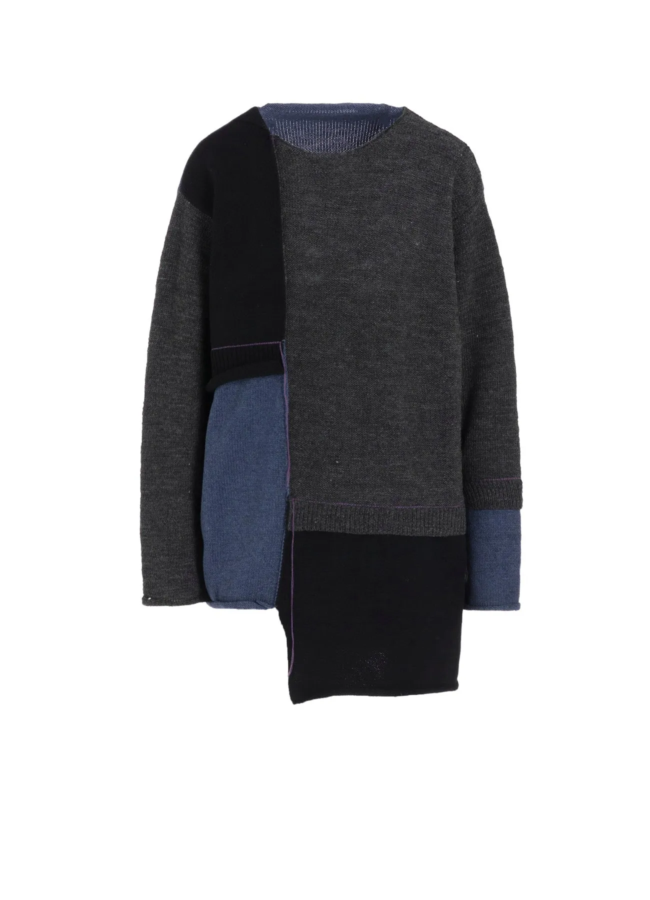 PATCHWORK CREW NECK PULLOVER sold by Yohji Yamamoto