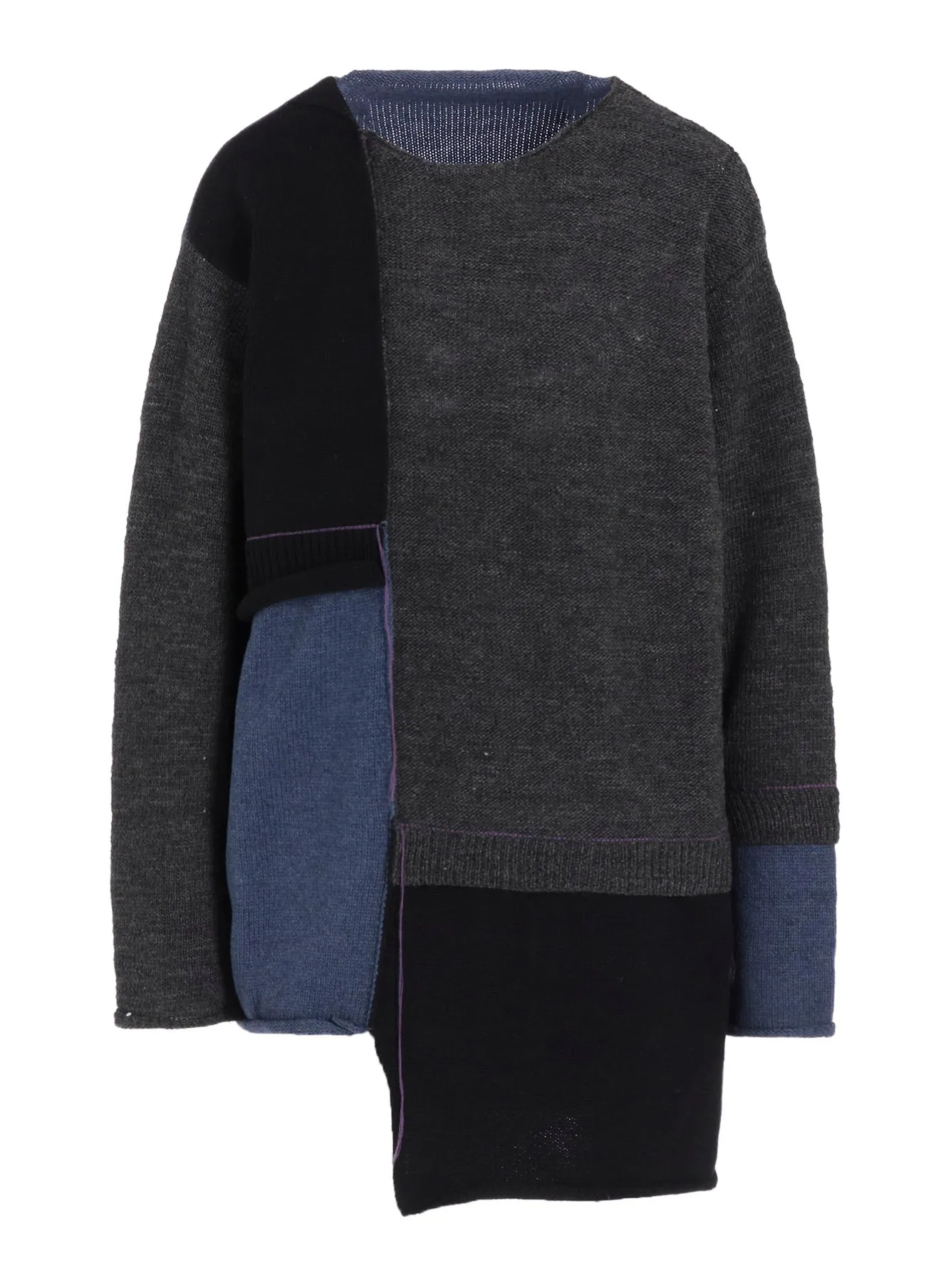 PATCHWORK CREW NECK PULLOVER sold by Yohji Yamamoto product image thumbnail 2