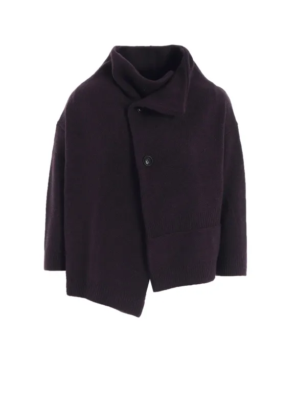 WOOL JERSEY SNAP BUTTON CARDIGAN sold by Yohji Yamamoto