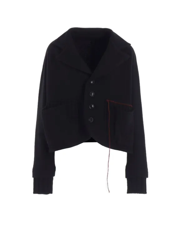 KNIT COMBINATION SHORT JACKET sold by Yohji Yamamoto