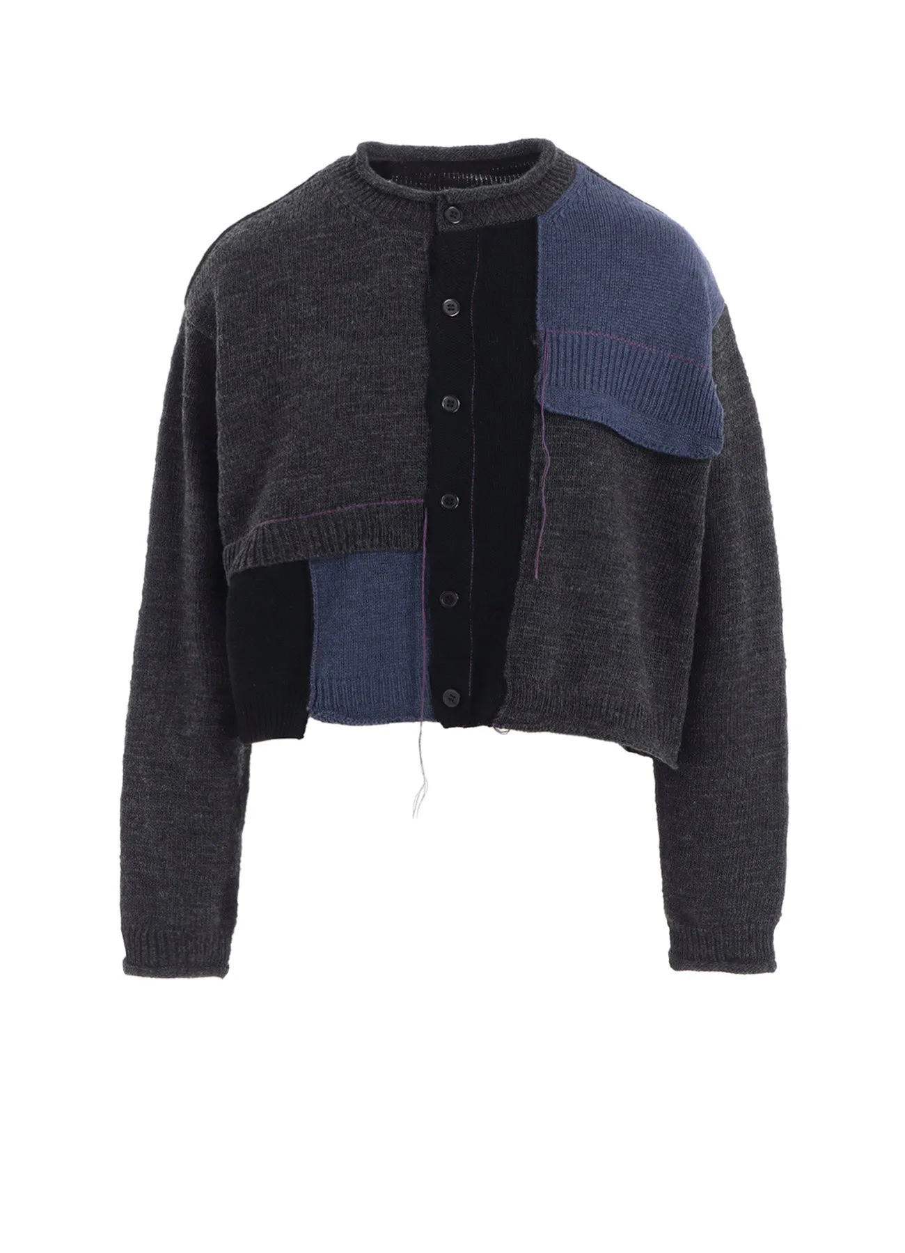 PATCHWORK CREW NECK CARDIGAN sold by Yohji Yamamoto