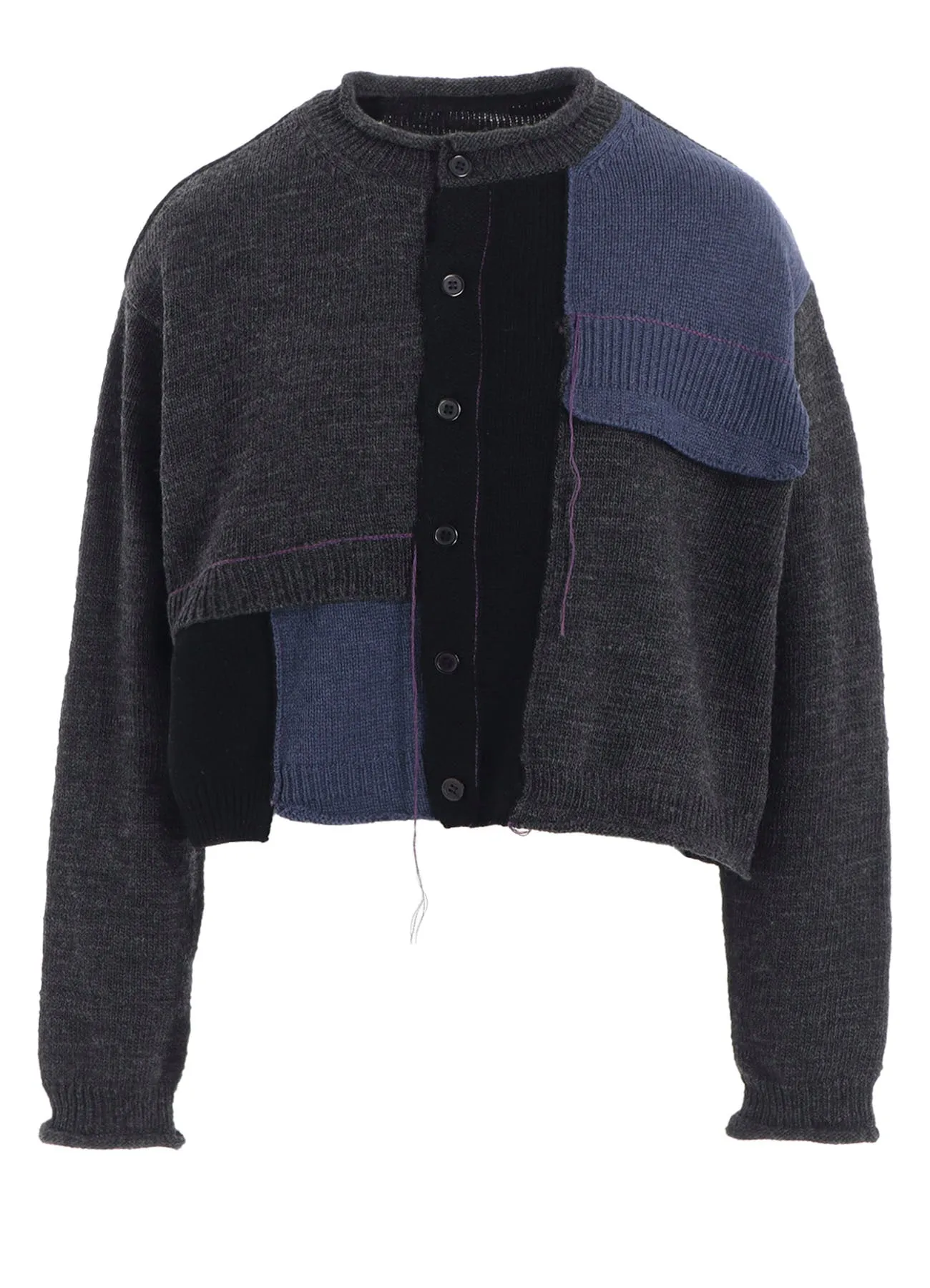 PATCHWORK CREW NECK CARDIGAN sold by Yohji Yamamoto product image thumbnail 2
