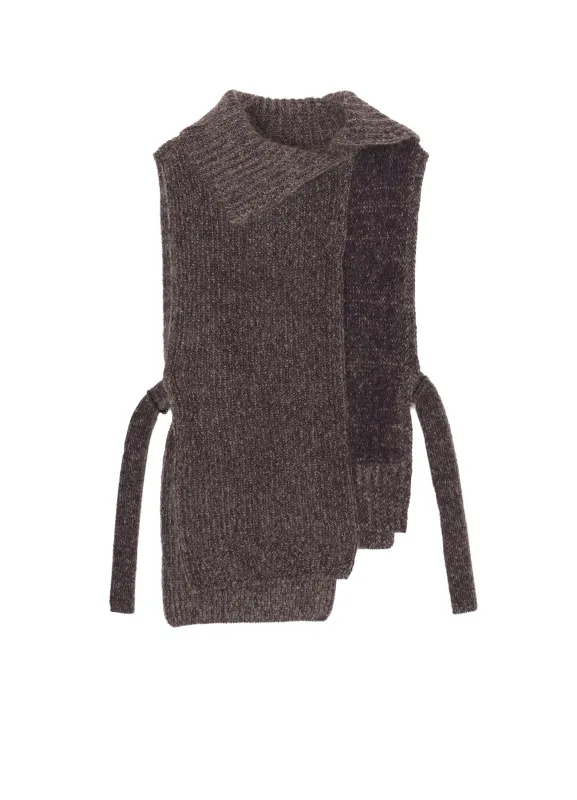 MOHAIR WOOL COMBINATION KNIT VEST made by Yohji Yamamoto