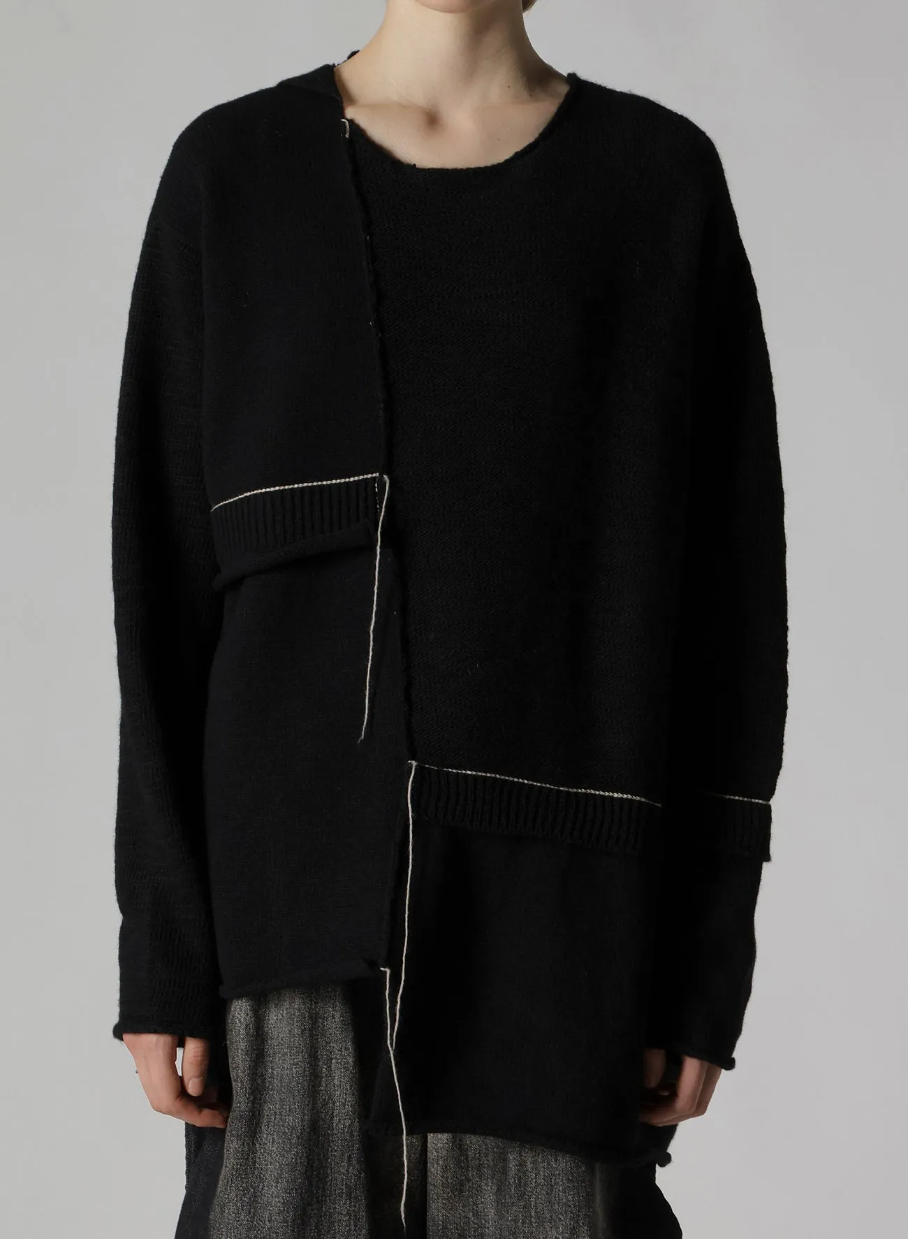PATCHWORK CREW NECK PULLOVER sold by Yohji Yamamoto product image thumbnail 4