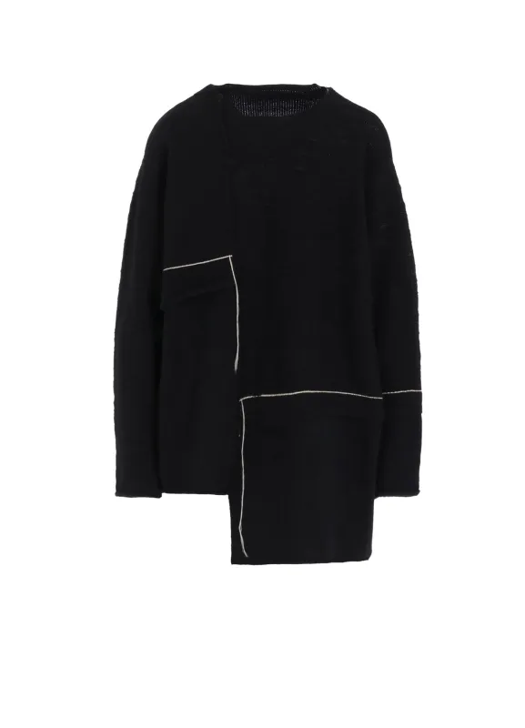 PATCHWORK CREW NECK PULLOVER sold by Yohji Yamamoto