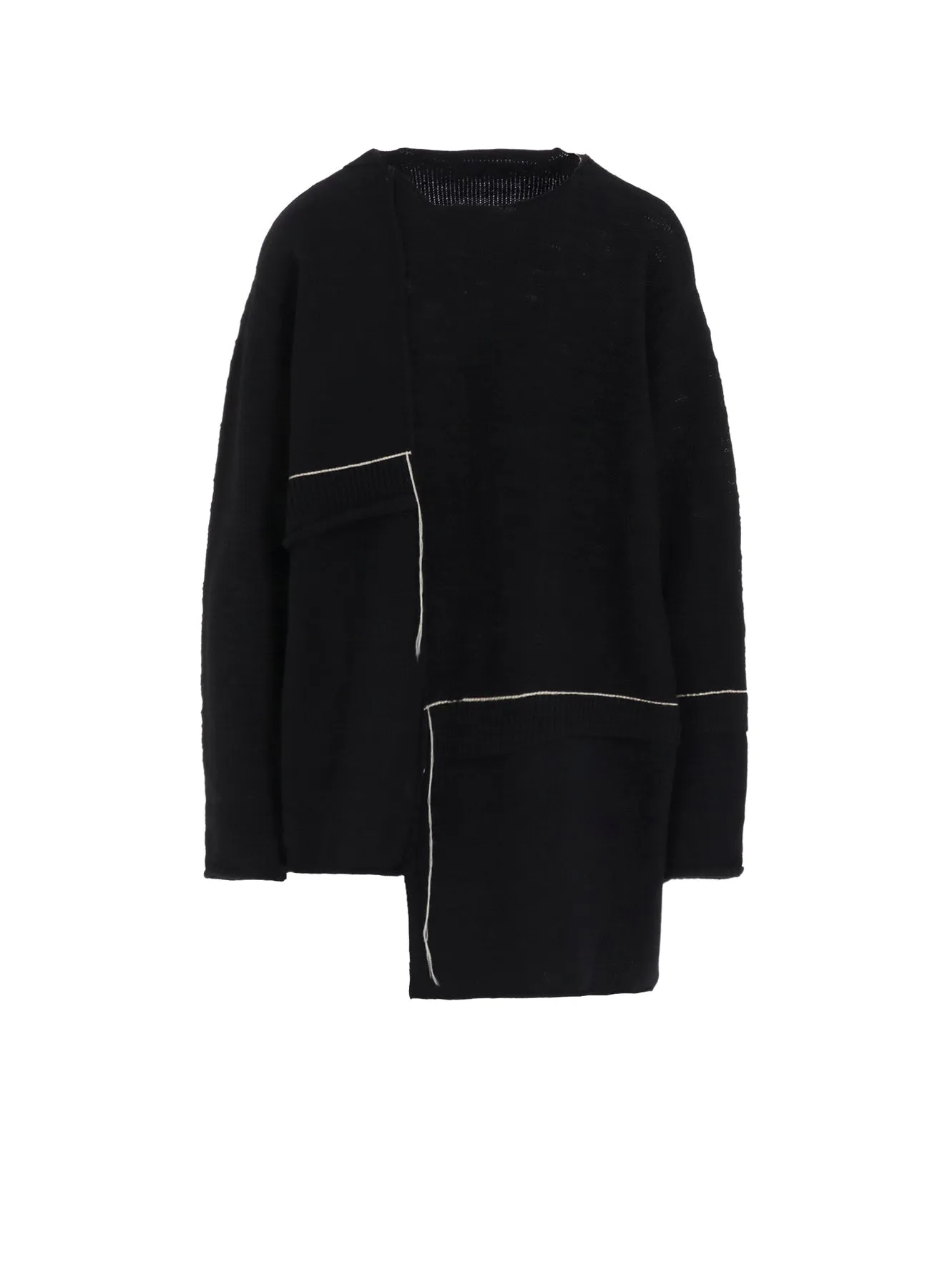 PATCHWORK CREW NECK PULLOVER sold by Yohji Yamamoto