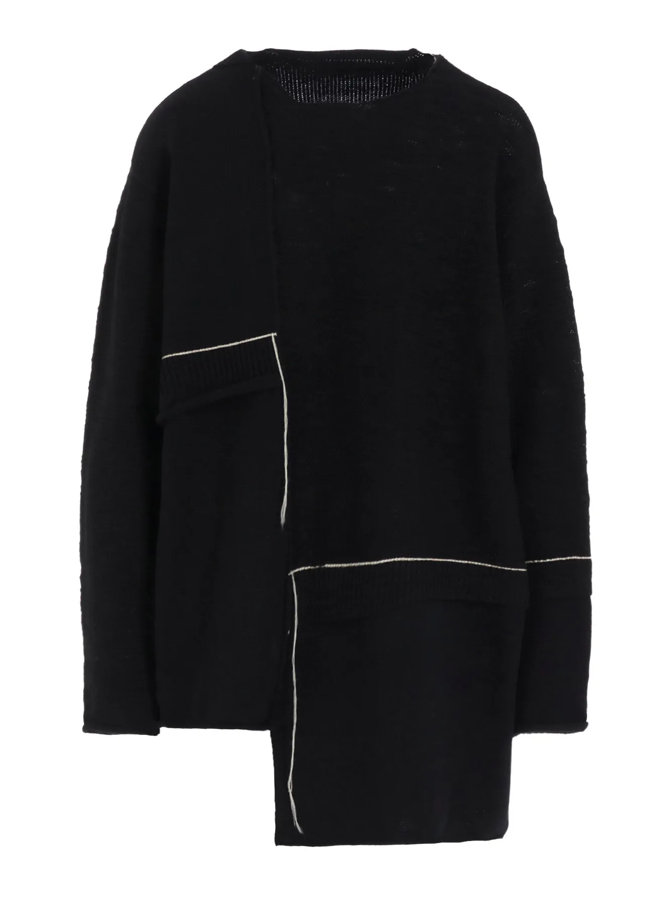 PATCHWORK CREW NECK PULLOVER sold by Yohji Yamamoto product image thumbnail 2