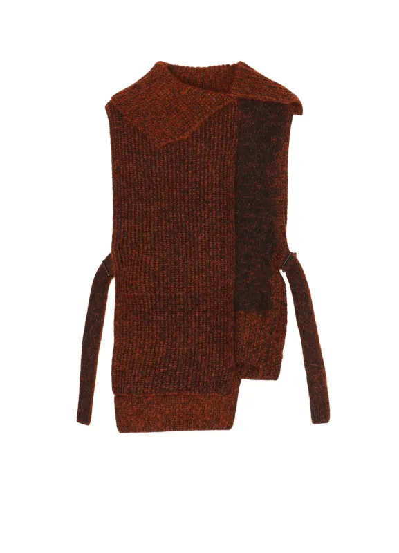 MOHAIR WOOL COMBINATION KNIT VEST made by Yohji Yamamoto