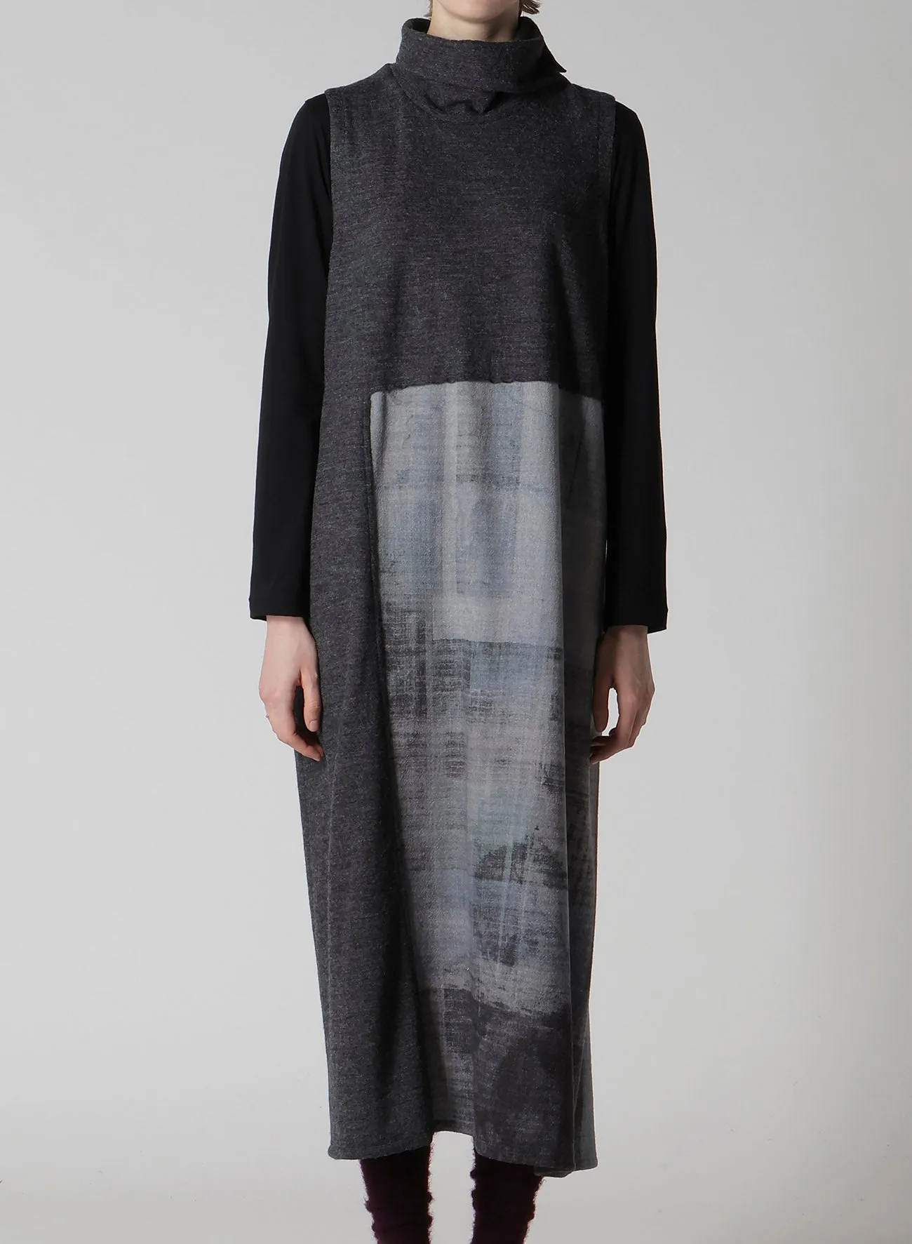 COMBINATION HIGH NECK DRESS sold by Yohji Yamamoto product image thumbnail 4