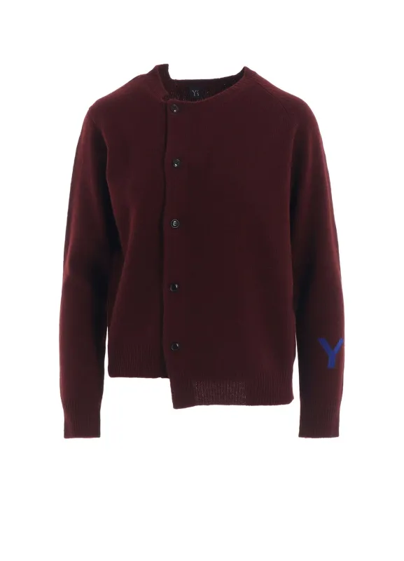 INTARSIA ASYMMETERIC CARDIGAN sold by Yohji Yamamoto