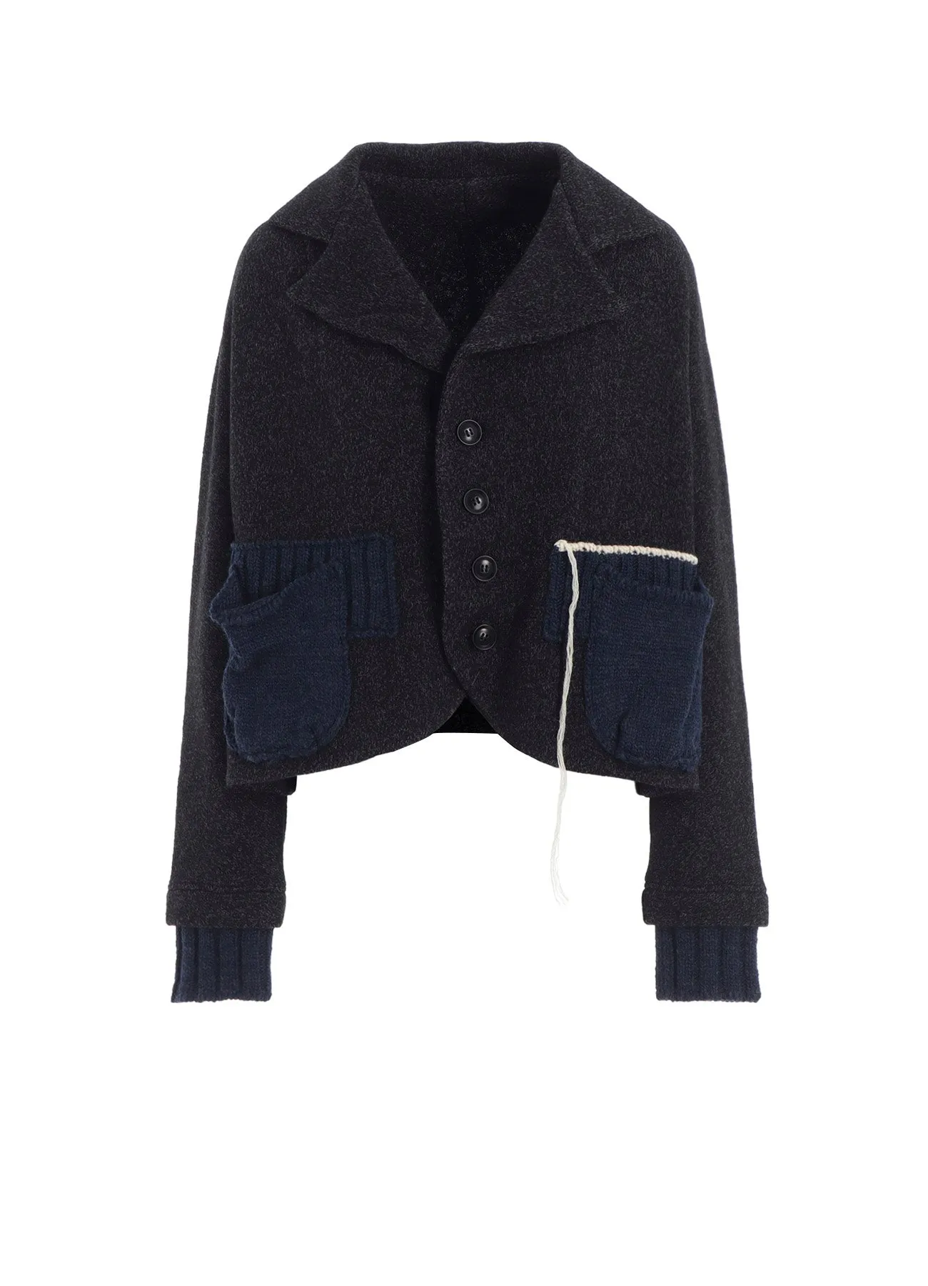KNIT COMBINATION SHORT JACKET sold by Yohji Yamamoto