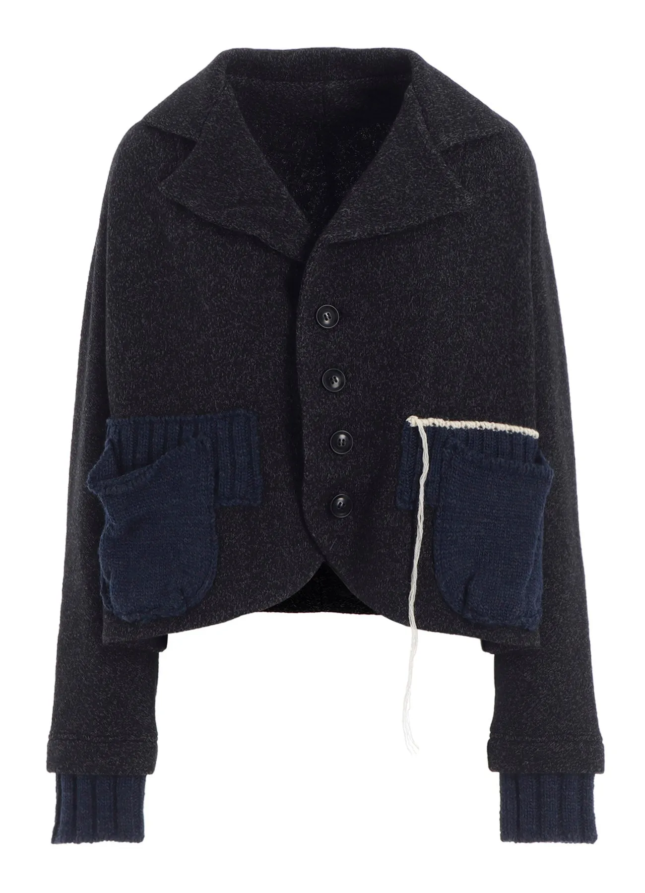 KNIT COMBINATION SHORT JACKET sold by Yohji Yamamoto product image thumbnail 2