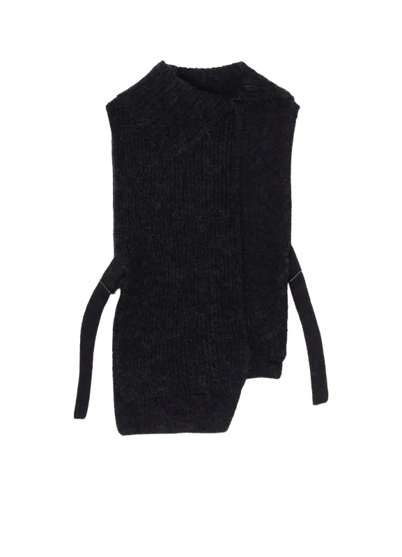 MOHAIR WOOL COMBINATION KNIT VEST made by Yohji Yamamoto