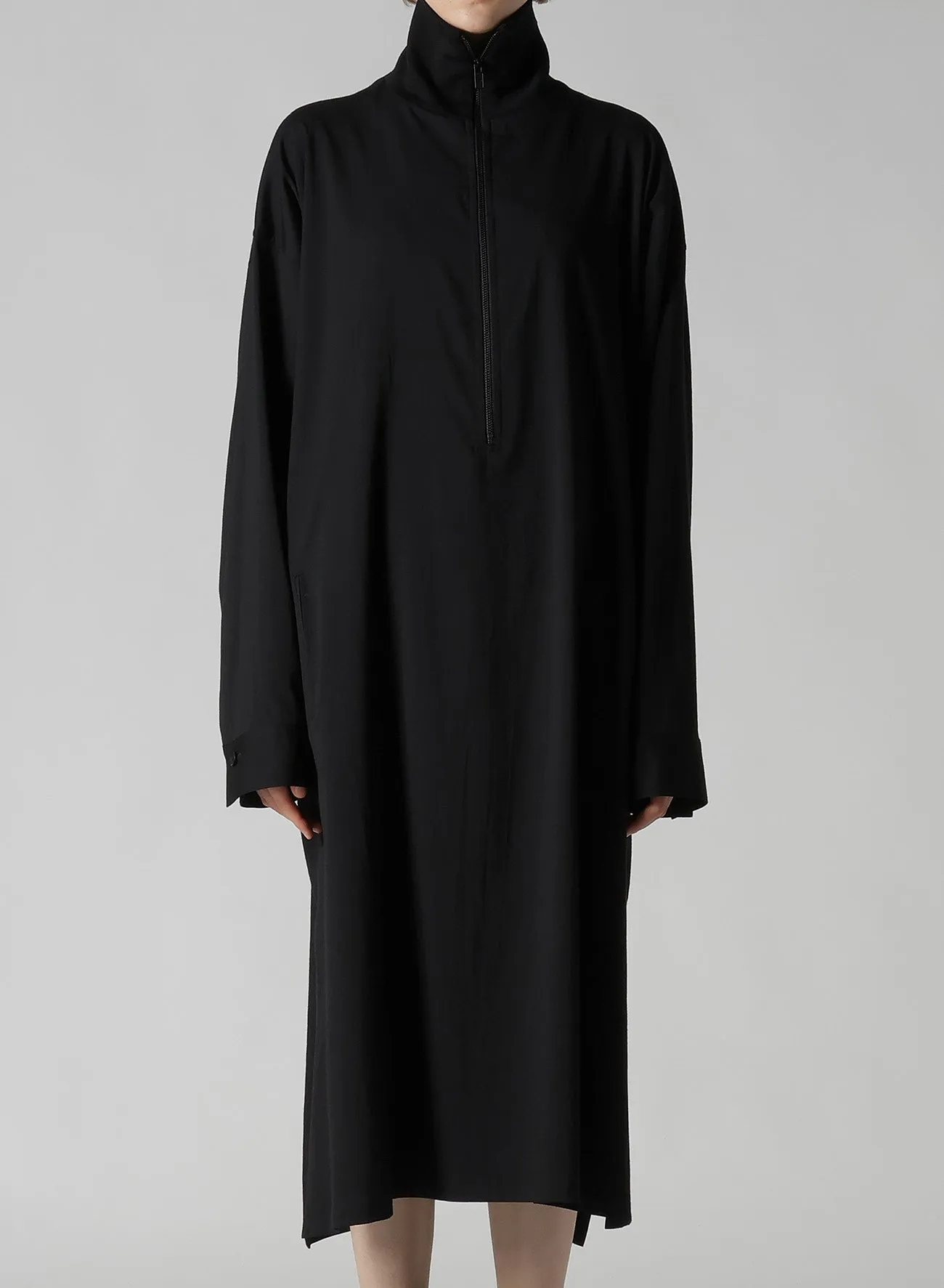 WOOL BLEND TWILL STAND-UP COLLAR DRESS sold by Yohji Yamamoto product image thumbnail 4
