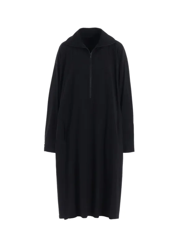WOOL BLEND TWILL STAND-UP COLLAR DRESS sold by Yohji Yamamoto