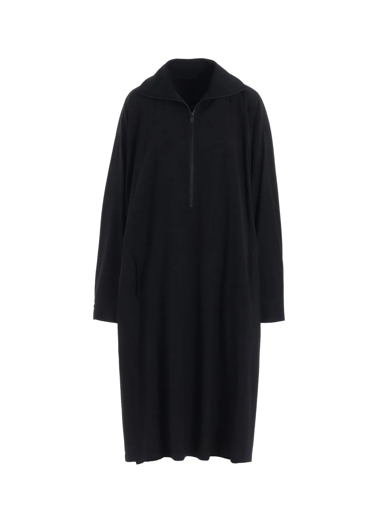 WOOL BLEND TWILL STAND-UP COLLAR DRESS sold by Yohji Yamamoto