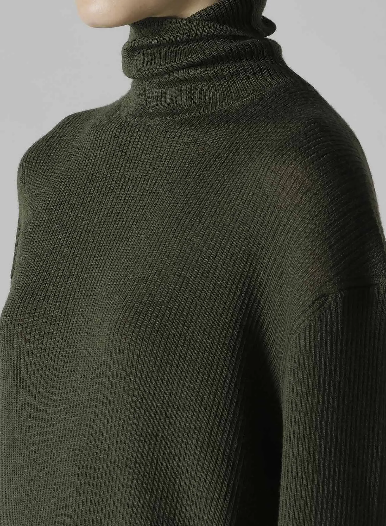RIB OVERSIZED HIGH NECK KNIT sold by Yohji Yamamoto product image thumbnail 5